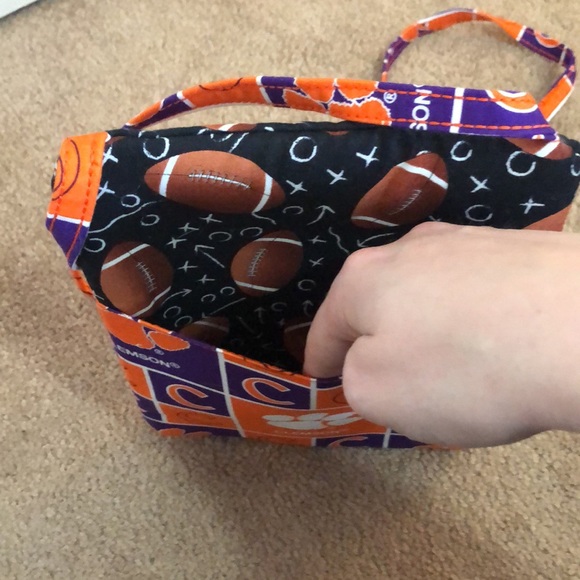 Crossbody Clemson football cloth purse. Handmade - Picture 3 of 4